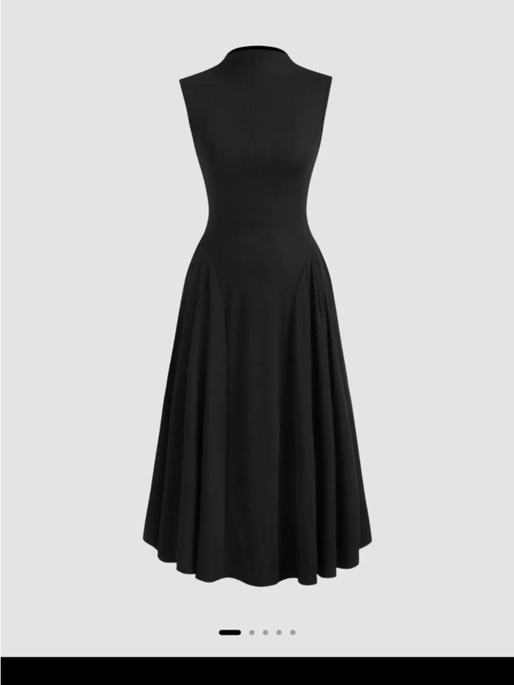 BLACK MIDI DRESS - Picture 3 of 5